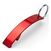 Porte-clés décapsuleur rouge - 